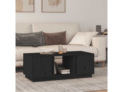 Vidaxl Mesa De Centro 110x50x40 Cm Madeira De Pinho Maciça Preto