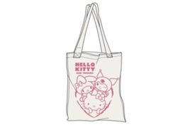 Sacola De Compras De Algodão Com Silhueta Da Hello Kitty E Seus Amigos, 41 X 38 Cm 86877