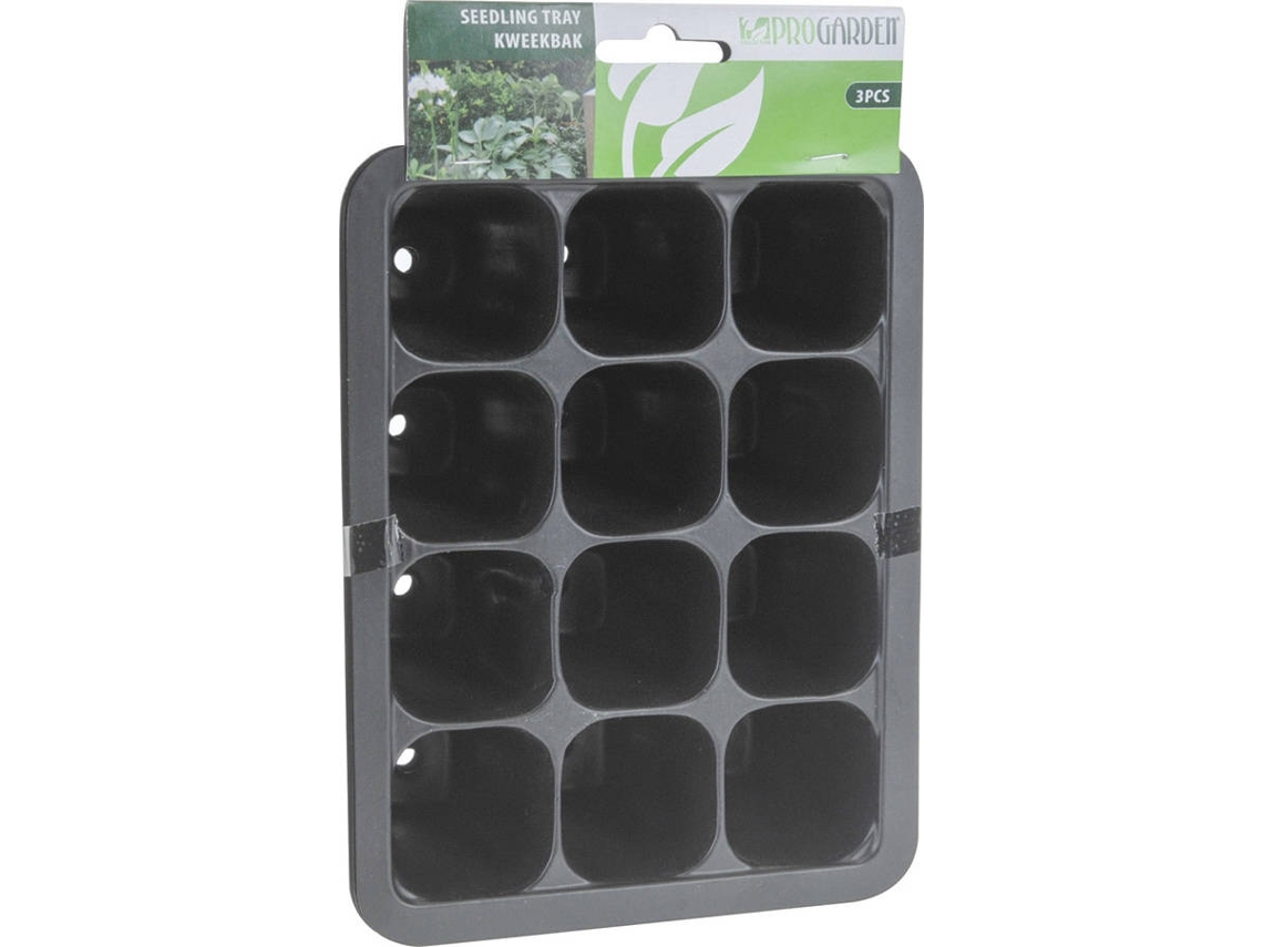 Sementeira Em Bandeja Para 12 Vasos Set de 3 Peças PRO GARDEN (18,5x14x5,5cm)