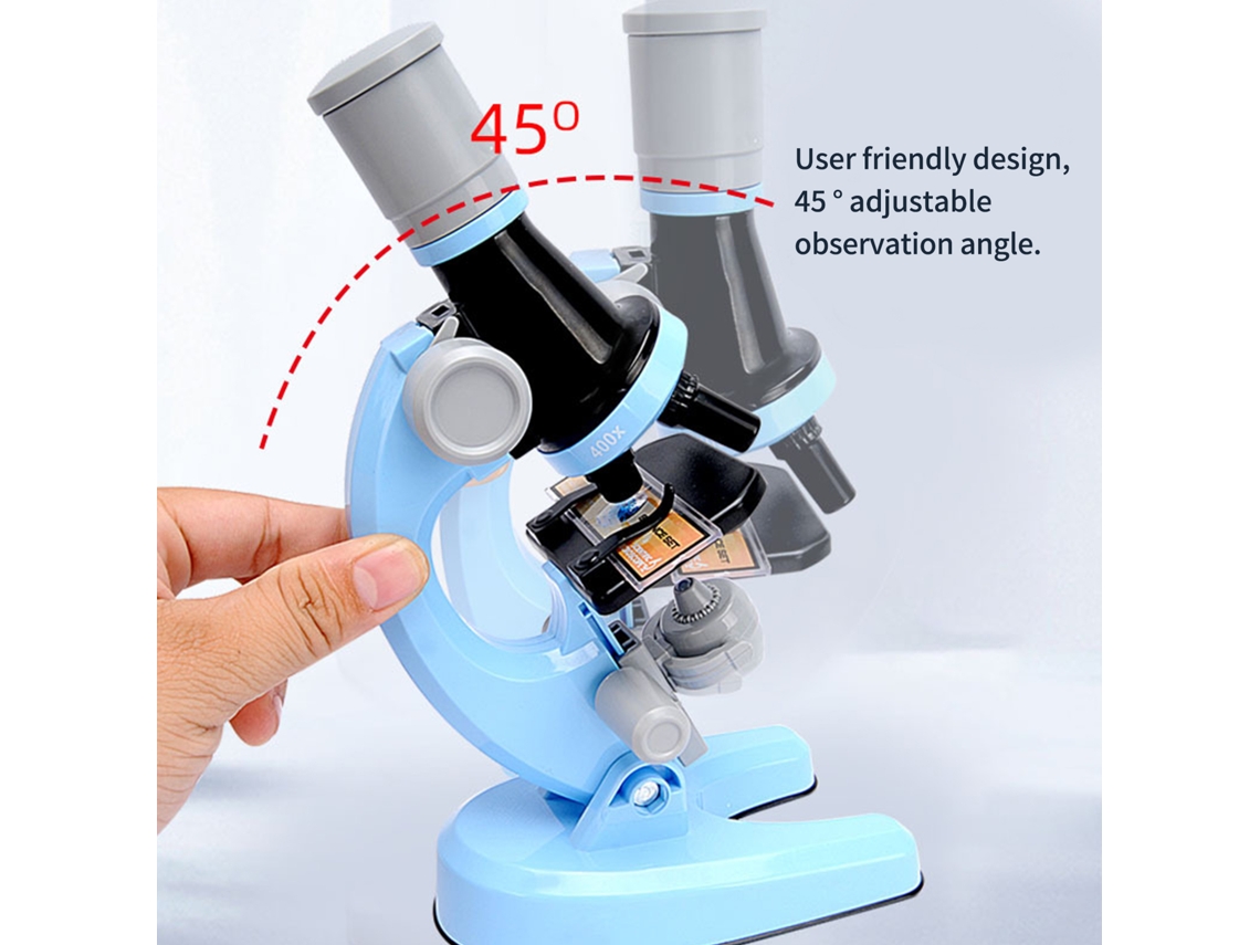 Kit De Microscópio Científico 100x/400x/1200x Com Lâminas De Presente Stem Educativo Para Estudantes Iniciantes