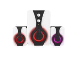 Subwoofer Com Luz Rgb Ativa Alto-falante Para Computador Desktop Com Fio Usb Preto Branco