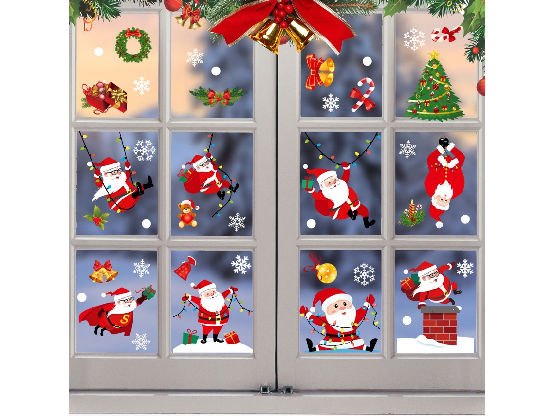 Adesivos De Parede E Janelas De Natal Decorações De Natal Autoadesivas Para Casa, Escola E Escritório Aquaforge