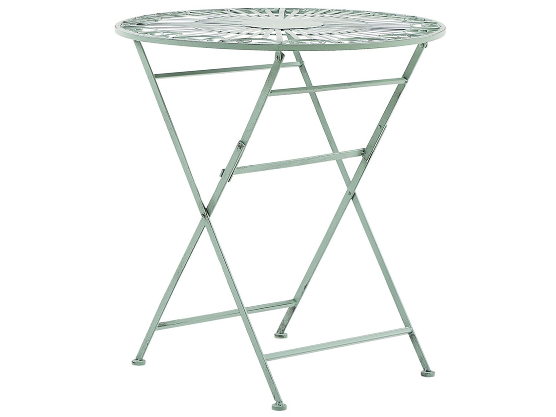 Mesa de jardim BELIANI Trento de Ferro Verde 70x70x75