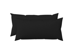 Vidaxl Almofada Com Travesseiro Heerlen 2 Unid. Preto Tecido