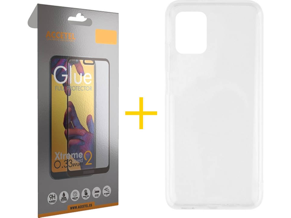 Capa e Película Xiaomi Mi 10 Lite ACCETEL Liso 8 Transparente
