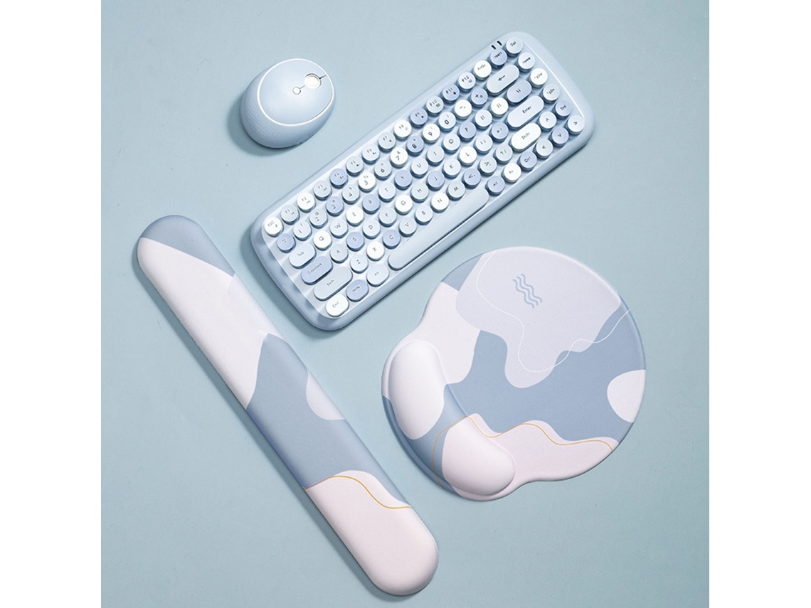 Lurelia Descanso De Pulso Ergonómico Para Teclado E Rato Azul Espuma Confortável
