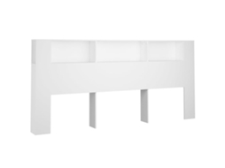 Cabeceira de cama com guarda-roupa, 220x18,5x104,5 cm, branca, exclusiva da MAISON.