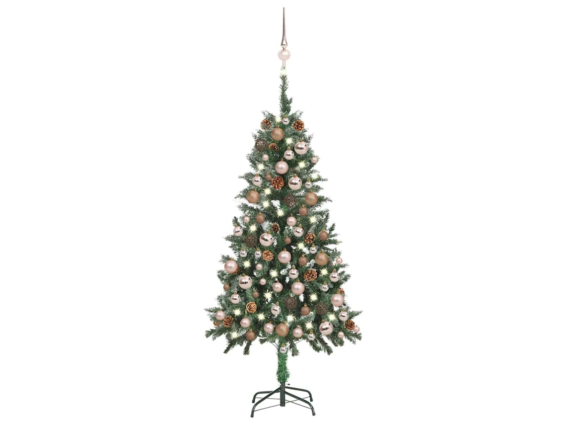 Árvore Natal VIDAXL artificial pré-iluminada c/ bolas e pinhas (150cm)