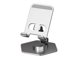 Suporte De Mesa Universal Giratório Para Celular E Tablet - Prateado