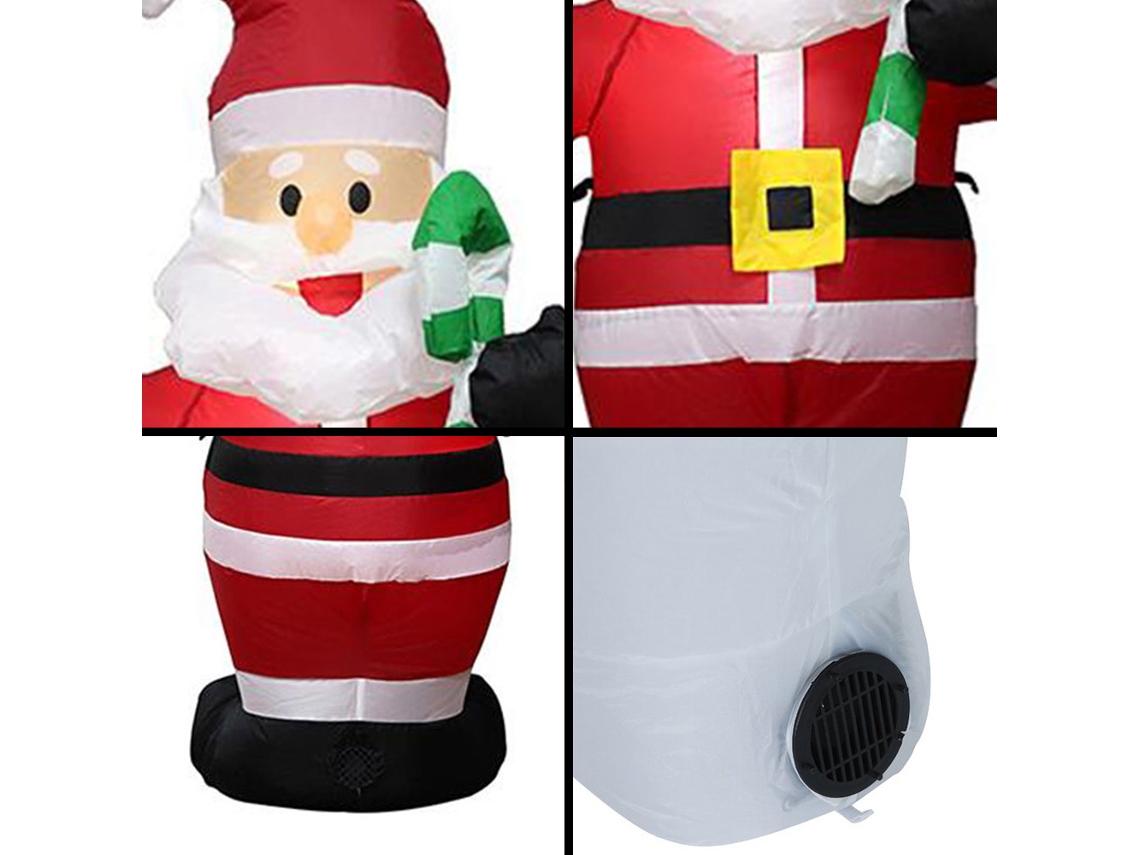 Decoração de Natal Inflável Papai Noel 1,2m com Luz Led | S/MARCA