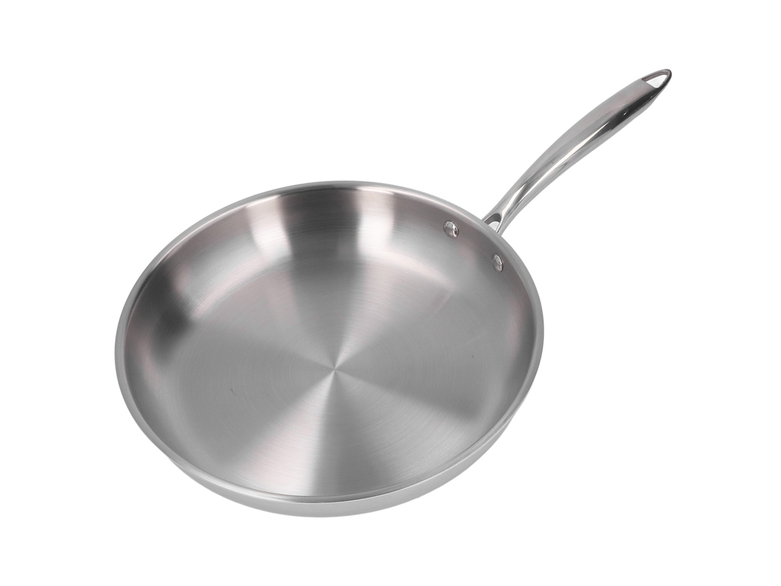 KOFIHETY Frigideira Profissional De Aço Inoxidável Com 3 Camadas, Cabo Térmico, Design Ergonômico, Ideal Para Selar E Refogar, Núcleo Triplo De Alumínio Para D