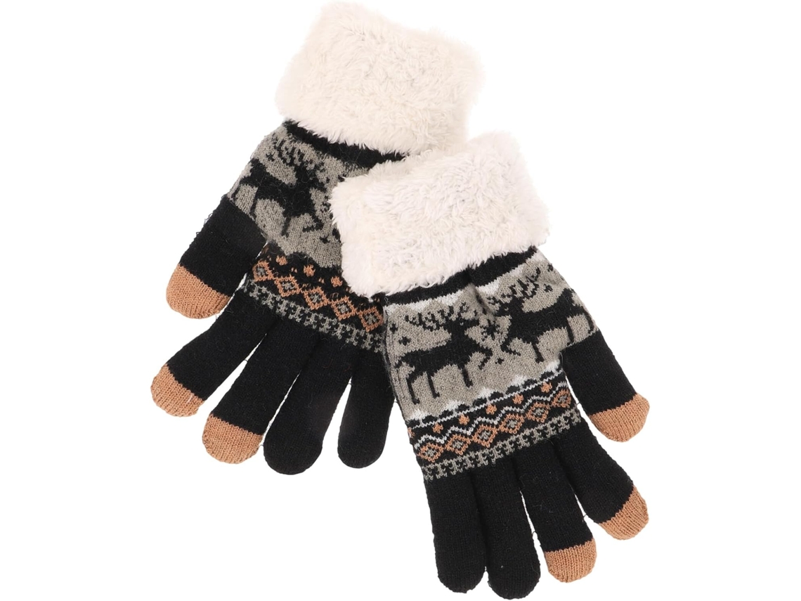Luvas De Inverno Femininas, Quentes, Tricotadas E Com Dedos Completos, Isoladas Termicamente.