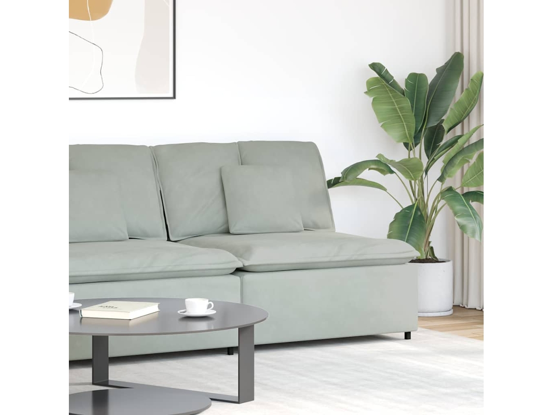 Vidaxl Módulo central para sofá, cinza claro, 100 cm, S/MARCA