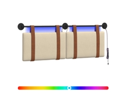 Conjunto 1 Cabeceira Suspensa Vidaxl Creme Couro Sintético (130 X 55 X 5 Cm)