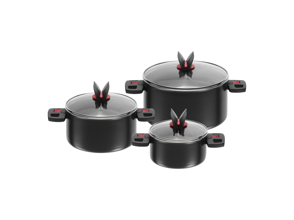 Click & Cook Conjunto de Panelas 3-Pçs Alumínio BALLARINI