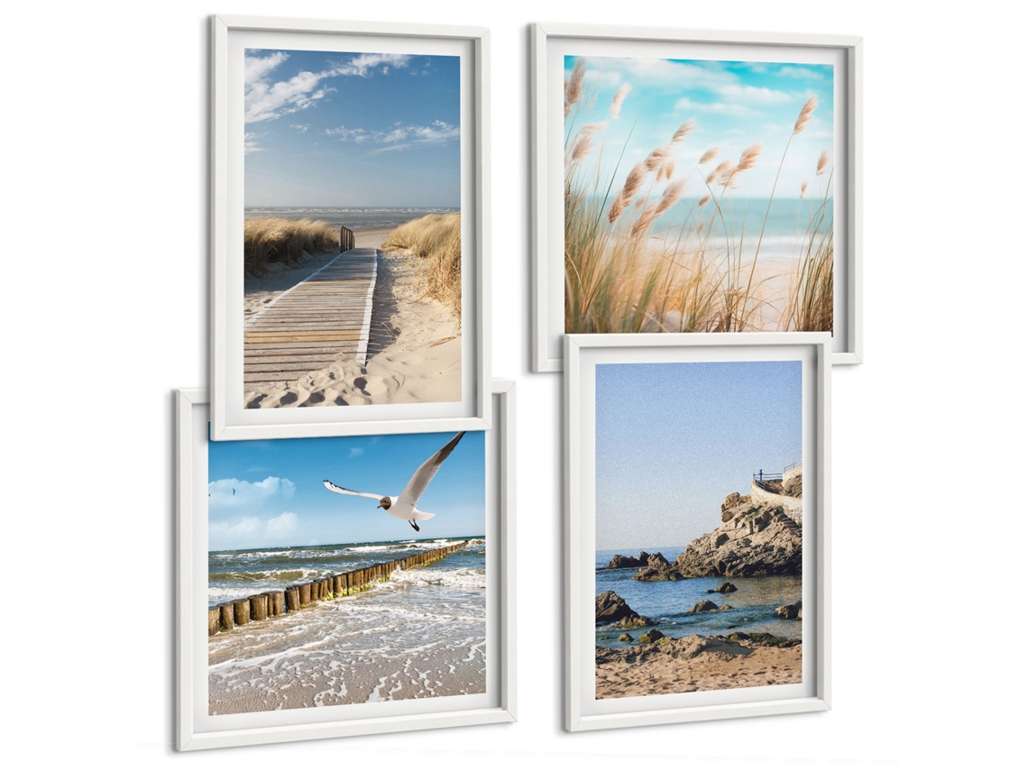 Quadros Decorativos Para Parede Fotos Da Nasa, Lua, Astronauta Moldura Branca Imagens Para Um Quarto Infantil Espelharte (conjunto De 4 Imagens)