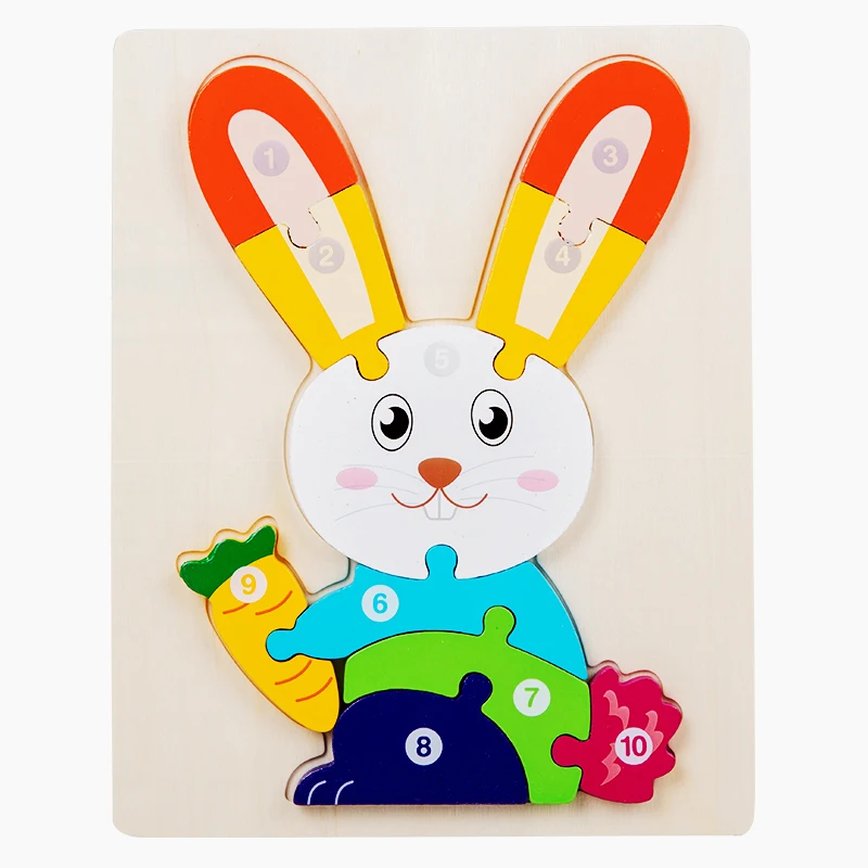 3d Stereo Madeira Animal Puzzle, Classificação De Cores De Aprendizagem Precoce Brinquedos Educativos