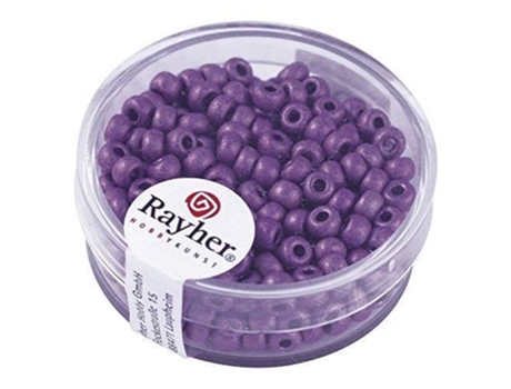 Rayher 14316314â Rocailles Metálicos, Mate, 4â Mm Ø, Caixa 17â G, Roxo R