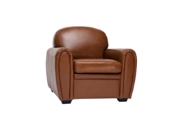 Poltrona de couro Vintage MILIBOO Club marrom