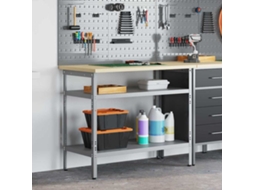 Vidaxl Mesa De Trabalho Cinza E Bege 100 X 55 X 85 Cm Aço