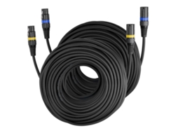 Cabo Xlr 30,48 M Cabo De Microfone Dmx Simétrico Macho Para Fêmea 2 Unidades Vevor