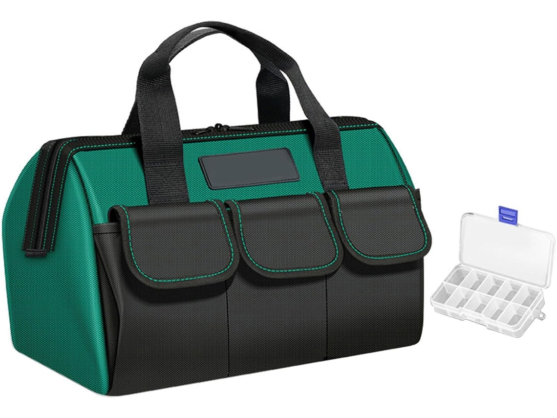 Bolsa para ferramentas de carpintaria em tecido Oxford grosso, bolsa grande para armazenamento de equipamentos de escritório.