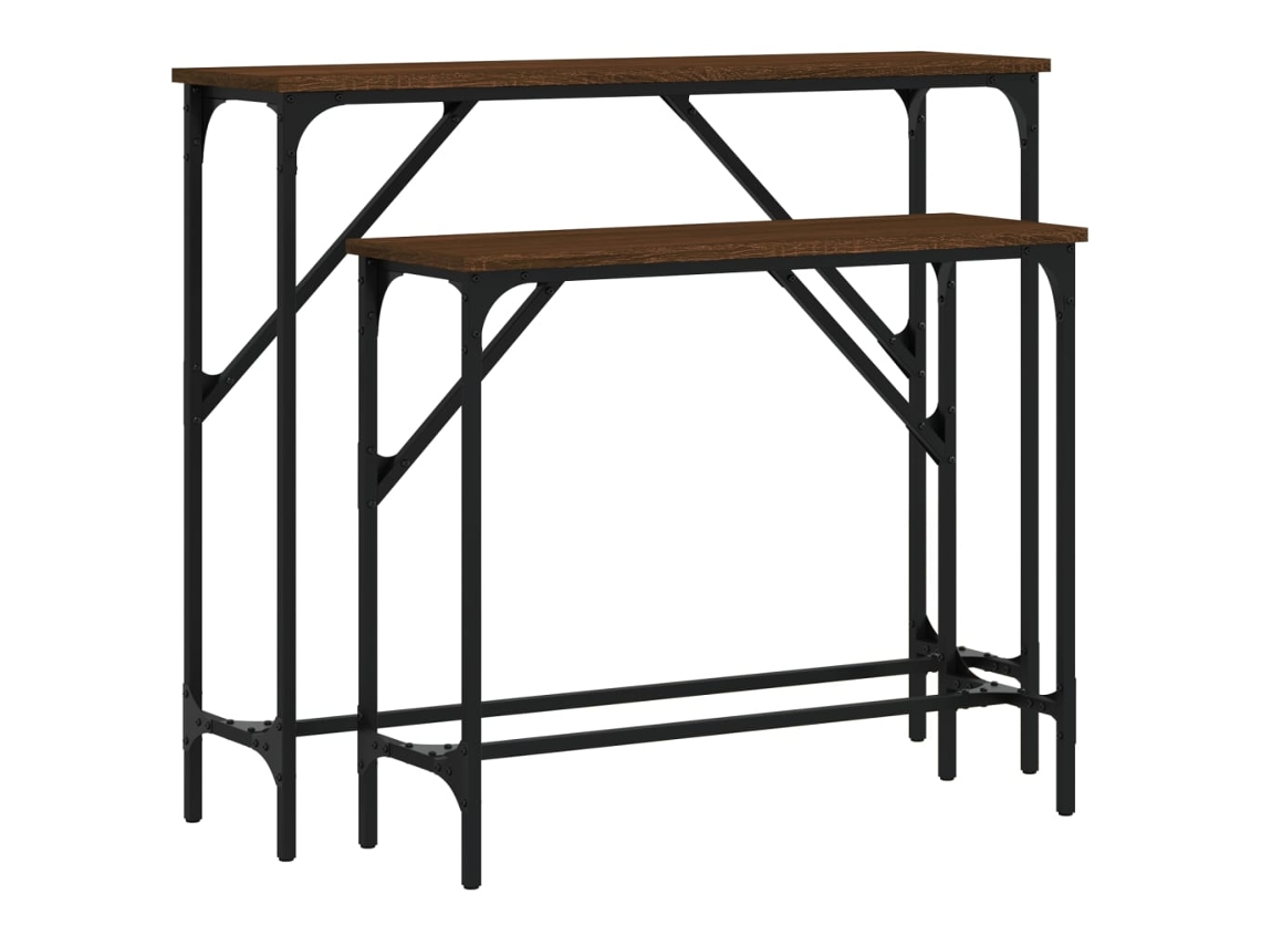 Console Table, Console Tables Vidaxl Marrom Madeira Processada (n/a)