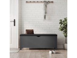 Vidaxl Caixa Organizadora Com Almofada, Cinza, 105x40x45 Cm