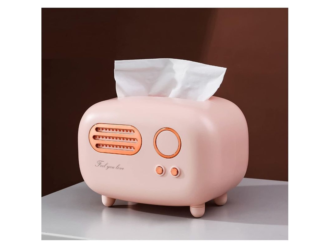 Caixa NOVA LINE de papel toalha em forma de rádio retrô, rosa