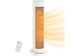 Aquecedor Elétrico De Baixo Consumo 2000w Com 3 Modos Termostato Regulável Proteção Contra Sobreaquecimento 21x19,7x61 Cm Branco