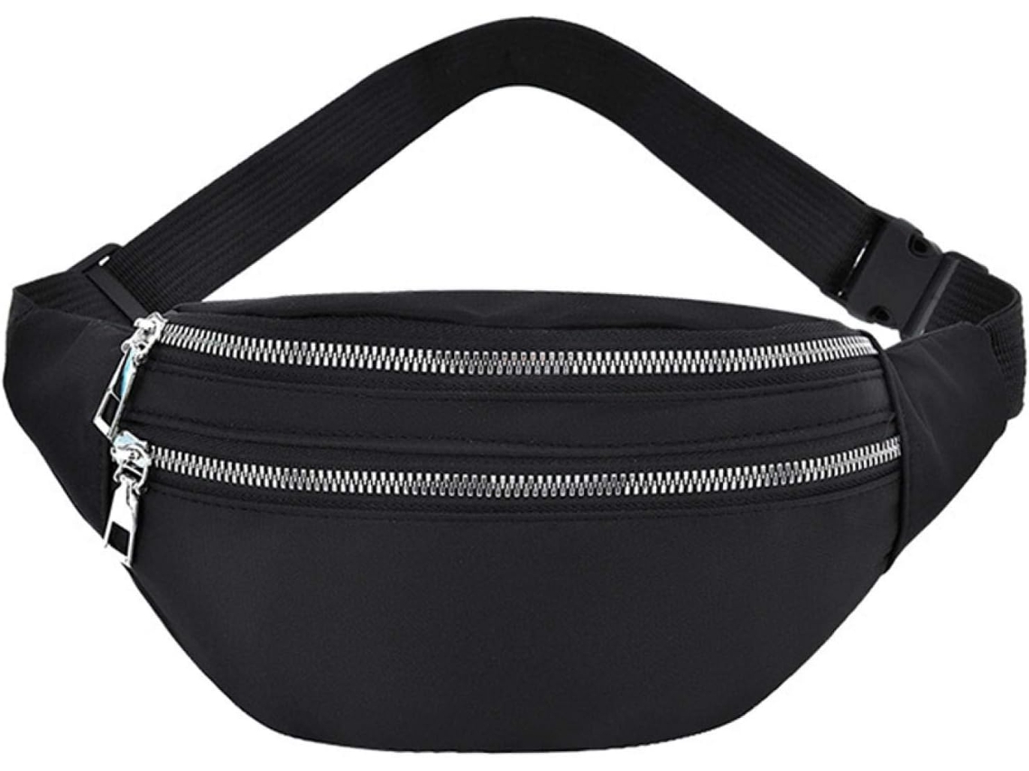 Bolsa De Cinto Em Tecido Esportivo Oxford - Pochete Resistente - Preto