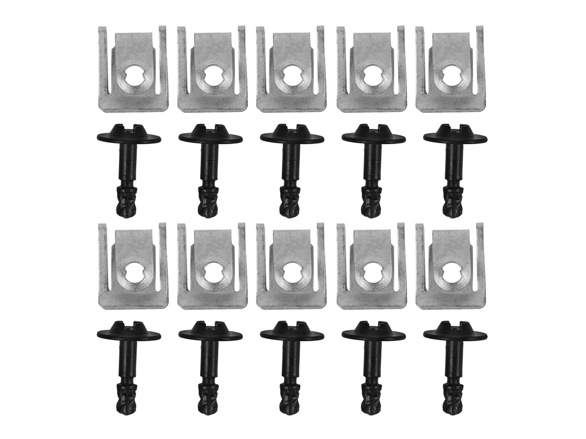 Conjunto De 10 Clipes De Montagem Em Alumínio Para Proteção Inferior Do Motor, Com Parafusos Leves.