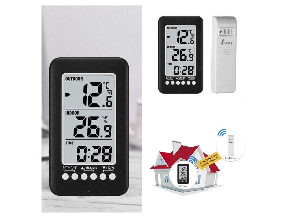 Medidor De Temperatura Interna E Externa Com Função De Memória Para Refrigerador E Freezer Doméstico Sunny Spaces