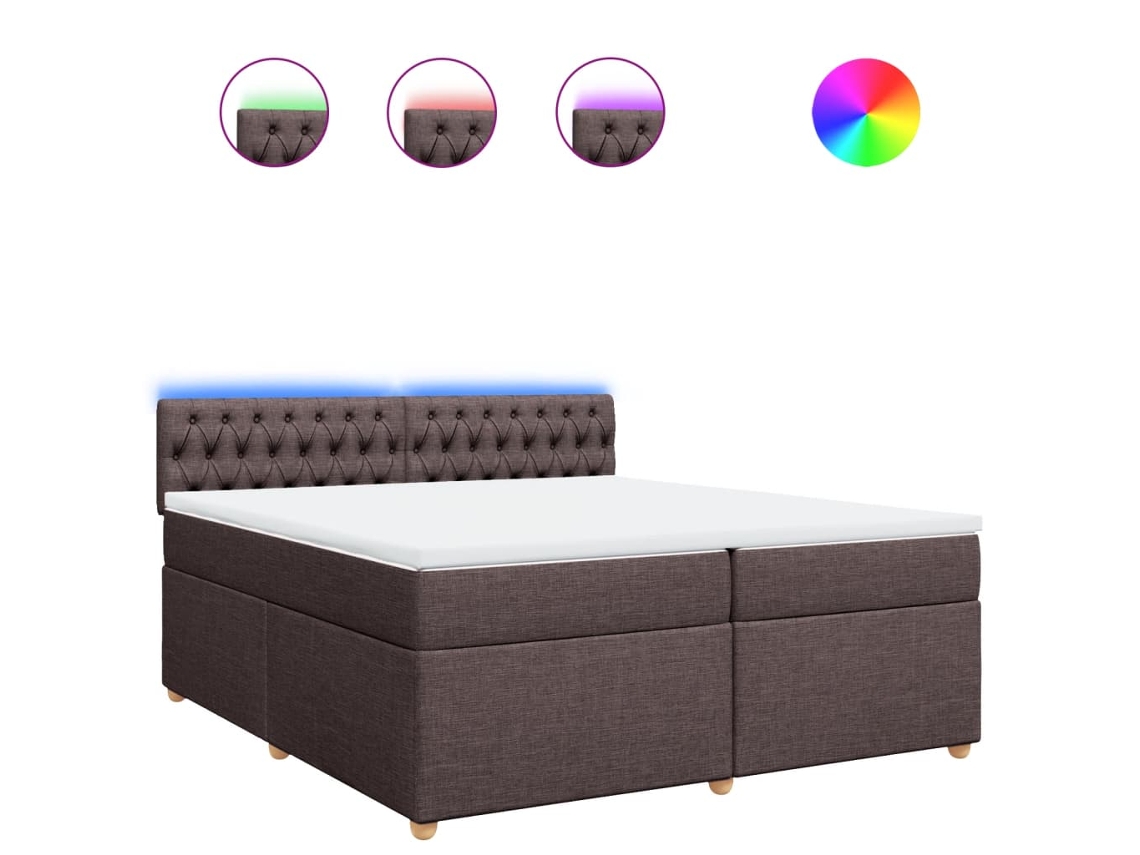Box Spring Bed, Box Spring Beds Vidaxl Marrom Tecido (200 X 200 Cm)