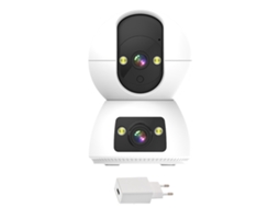 Câmara De Segurança Dual 2k Ultra Hd Com Detecção De Movimento, Rastreamento Automático E Voz Bidirecional Para Interiores Residenciais