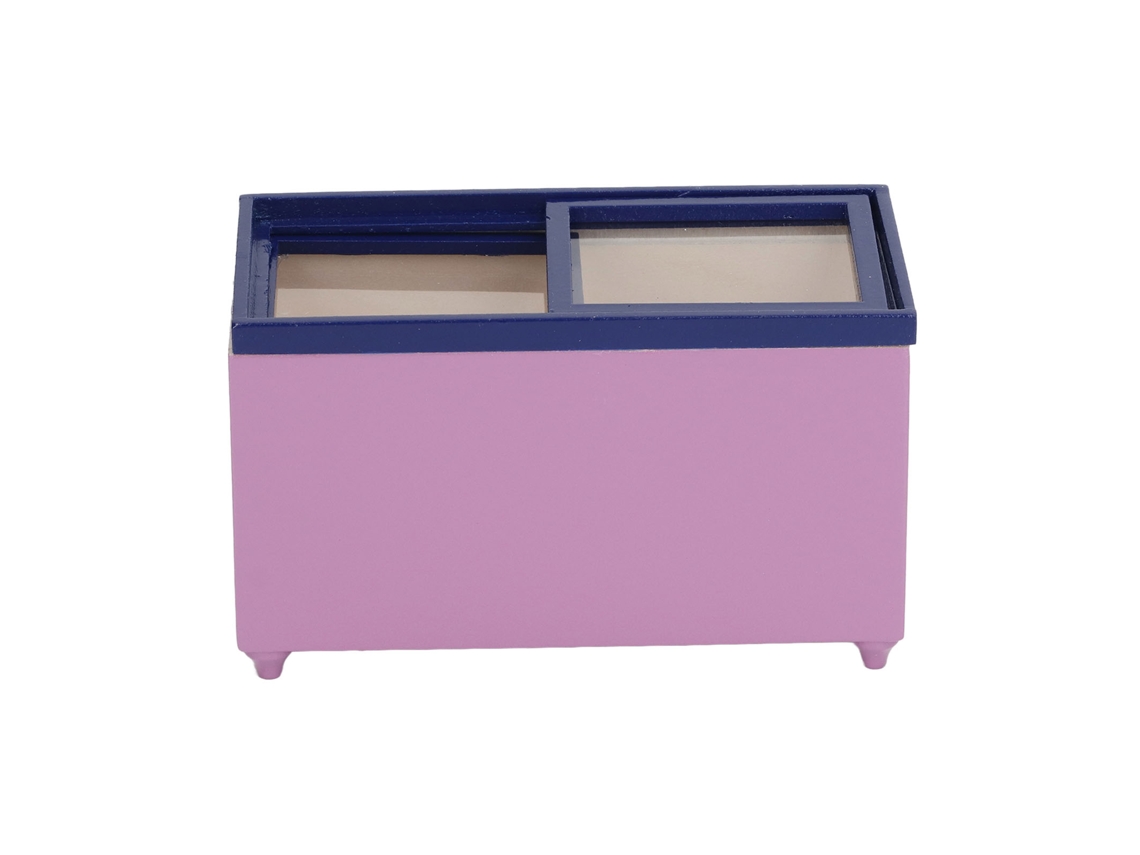 Primerox refrigerador Horizontal Miniatura Cozinha Casinha de Bonecas 1:12 Corido Acessório Diy Roxo