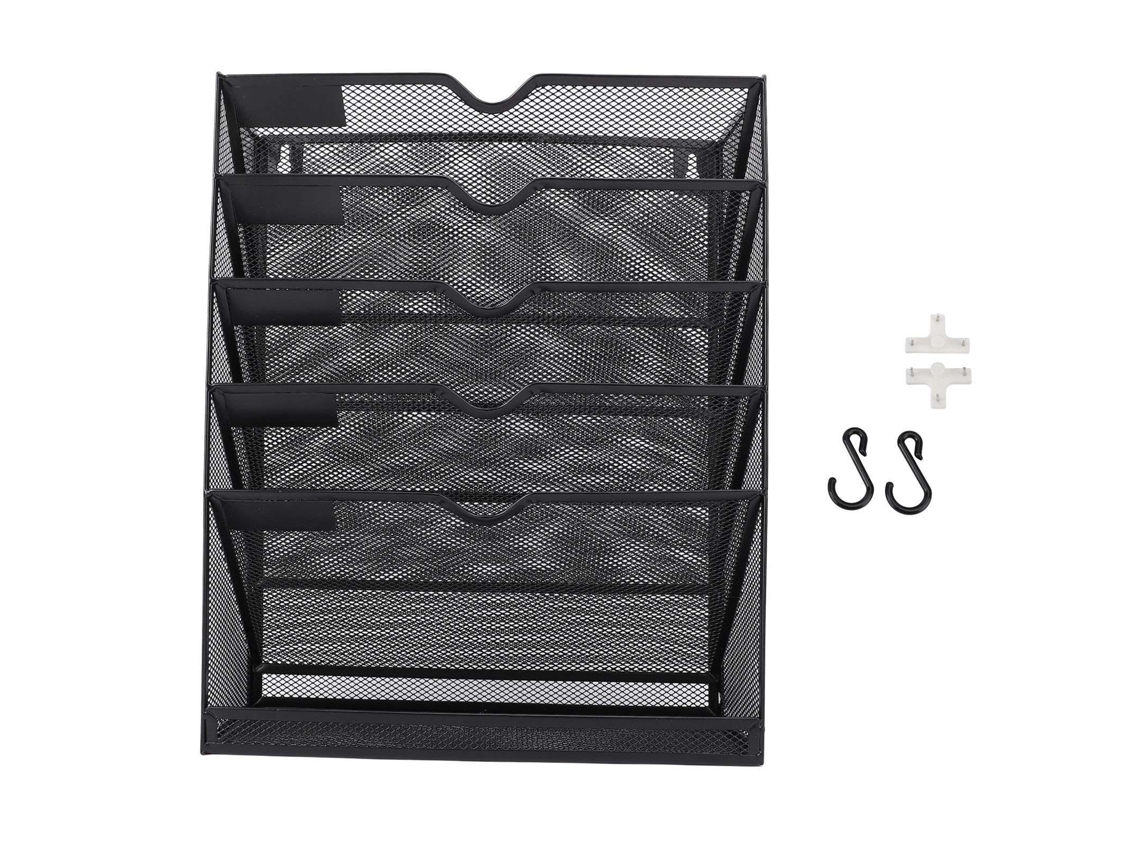 Organizador de arquivos de parede, suspenso, 6 camadas, em metal, para home office e sala de aula | S/MARCA