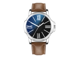 Relógio de Pulso Masculino de Quartzo com Pulseira de Couro Casual Elegante