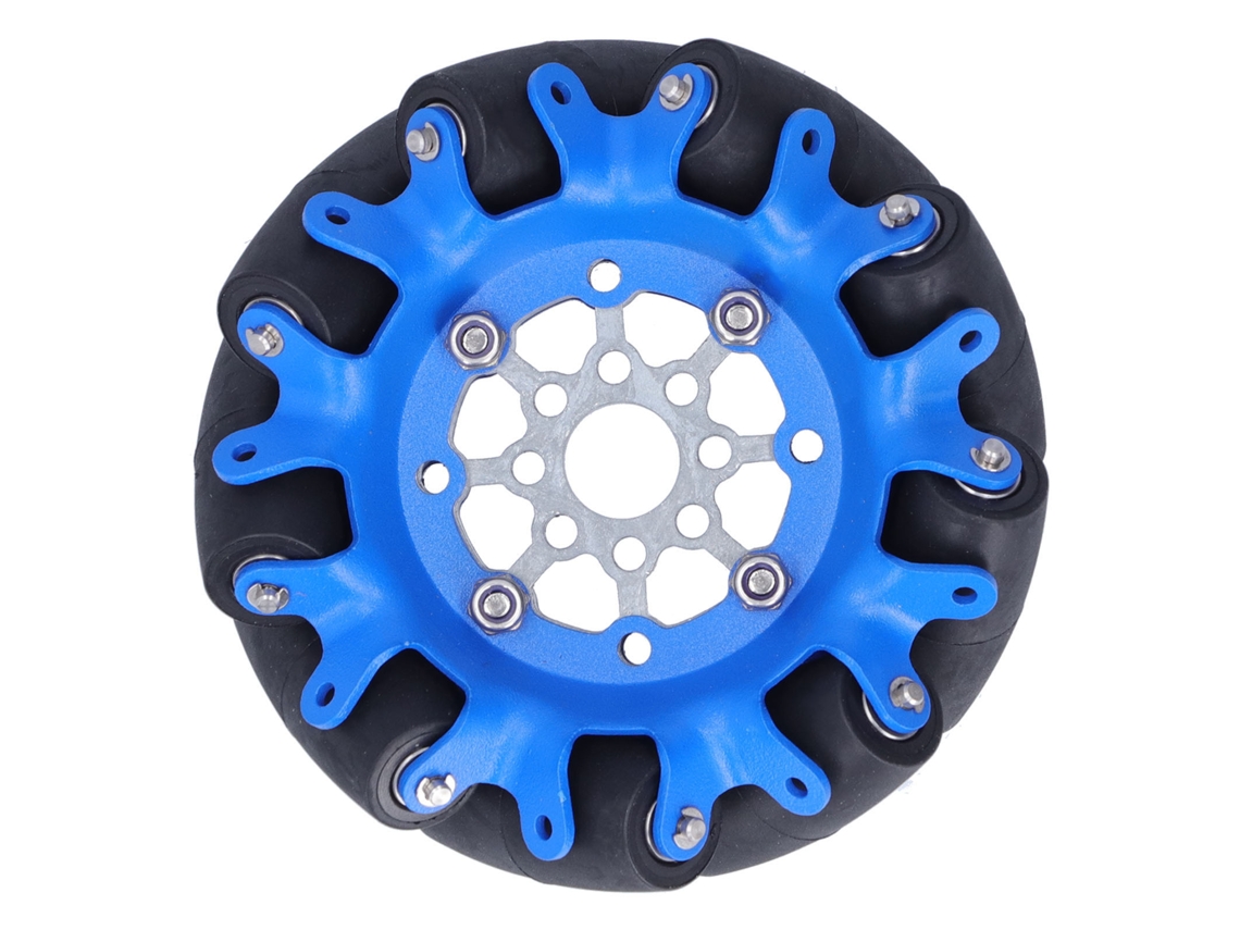 Roda omnidirecional de 4 polegadas, eixo de aço SPCC, rolete de borracha TPU, componentes para carro robô 5606-0000-0100