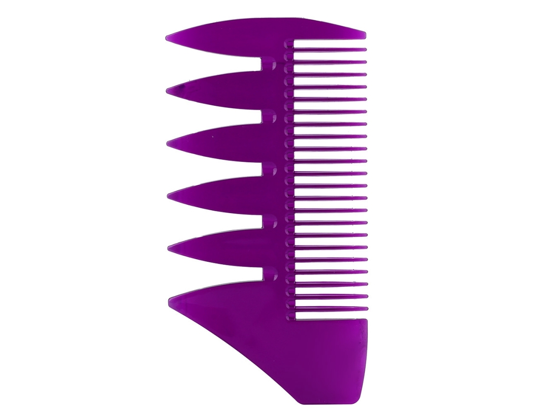 Pente De Cabelo Vintage Com Dentes Densos E Largos Duplos Para Cabelo Com Óleo (roxo)