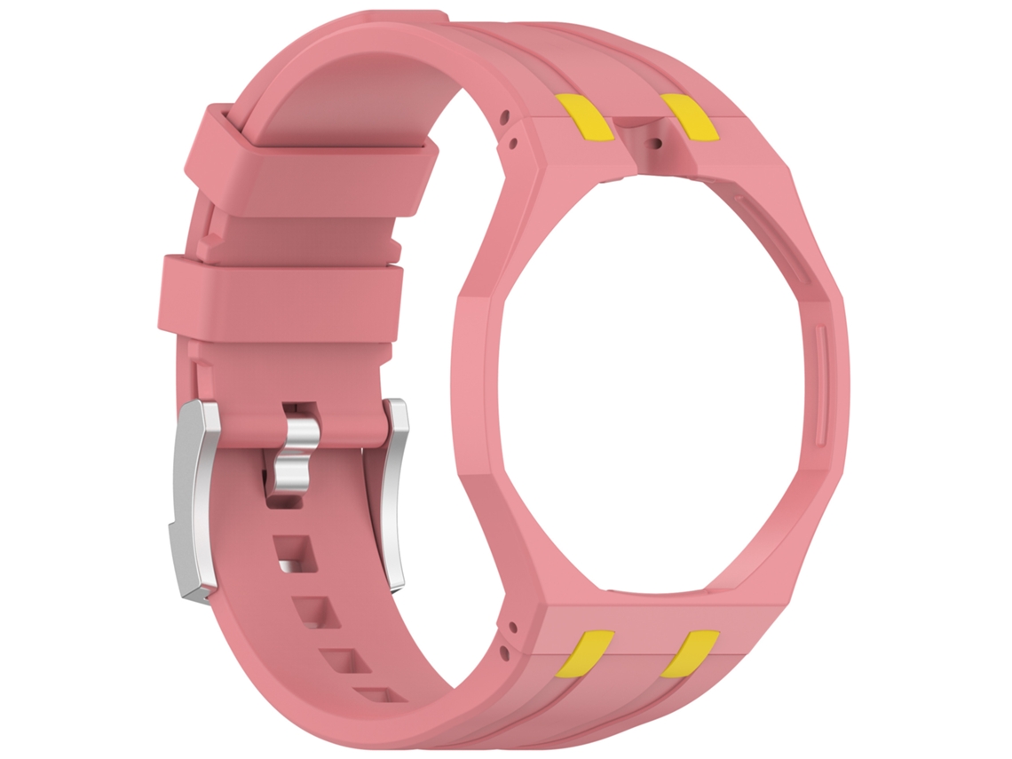 Bracelete Desportiva em Silicone para Swatch Royal Pop com composição Rosa HEXINYIGJLY (posição Das 12 Horas)