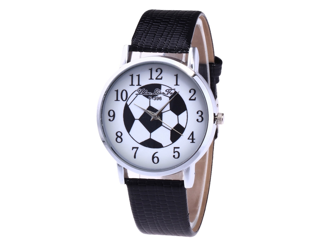 Relógio de Pulso Feminino de Quartzo com Pulseira de Couro Pu Estilo Simples Dial Redondo Preto