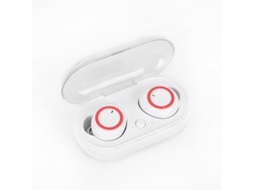 Auriculares Bluetooth True Wireless Compatível com 5.0 Sem Fiéreo com Cancelamento de Ruído À Prova D'Água com Estojo de Carregamento Branco Vermelho