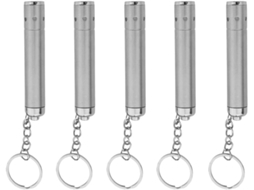 Mini Lanternas Led Robustas E Portáteis, Pacote Com 5 Unidades, Chaveiros De Aço.