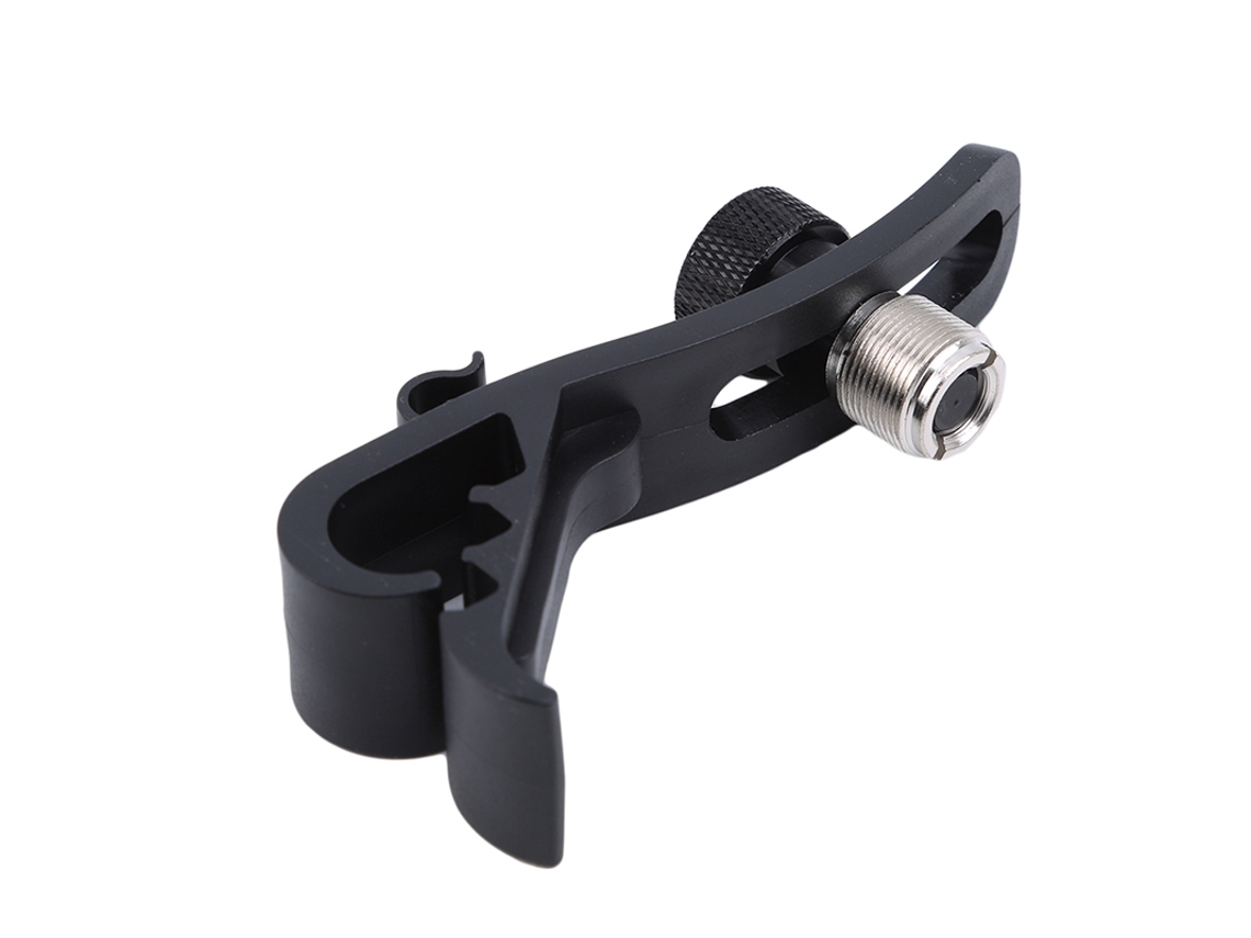 Suporte de Microfone Ajustável com Clipe para Bateria, Resistente a Impactos, Preto. MDUG