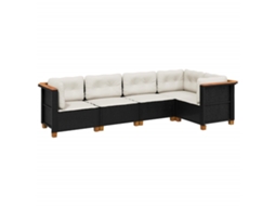 Garden Sofa Set, Garden Sofa Sets Vidaxl Preto Rattan / Vime (n/a)