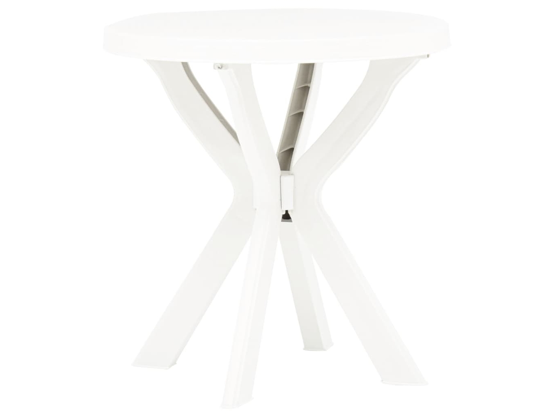 Vidaxl Mesa De Bistrô Ø70 Cm Plástico Branco