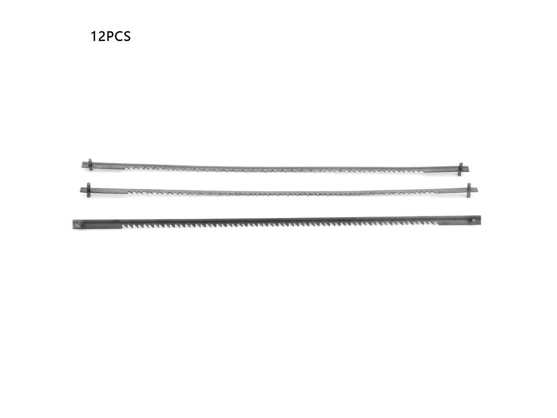 Lâmina De Serra Tico-tico 12pcs 15 Dentes Aço Carbono Alta Dureza Para Corte Madeira Metal 132mm