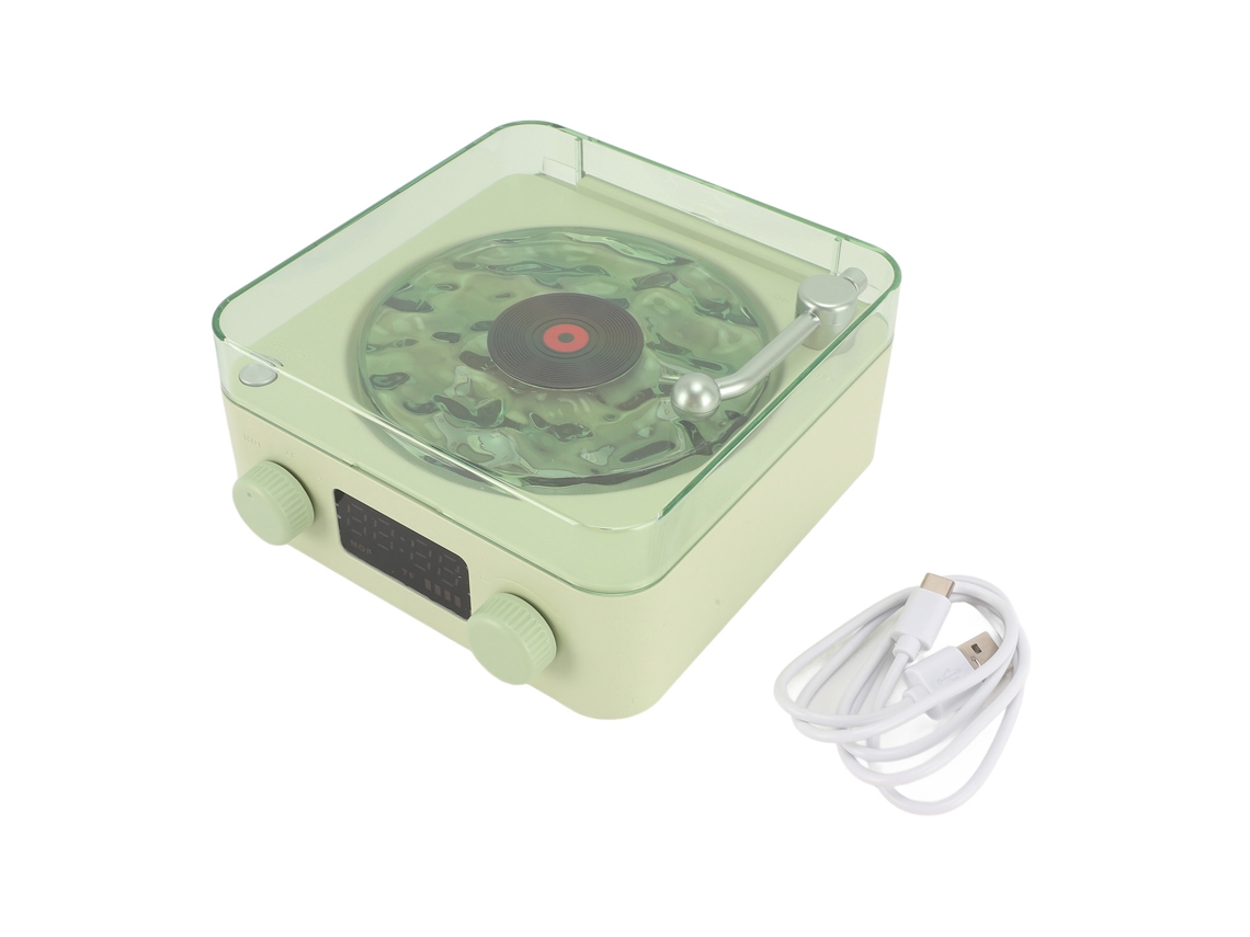 Altavoz Waves Player Sem Fio Compacto Com Luz Ambiental Estilo Vintage Portátil Para Dormir E Relaxar Verde