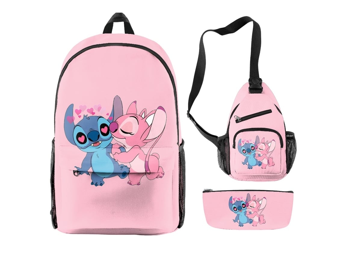 Mochila De Tres Piezas Stitch De Al*
